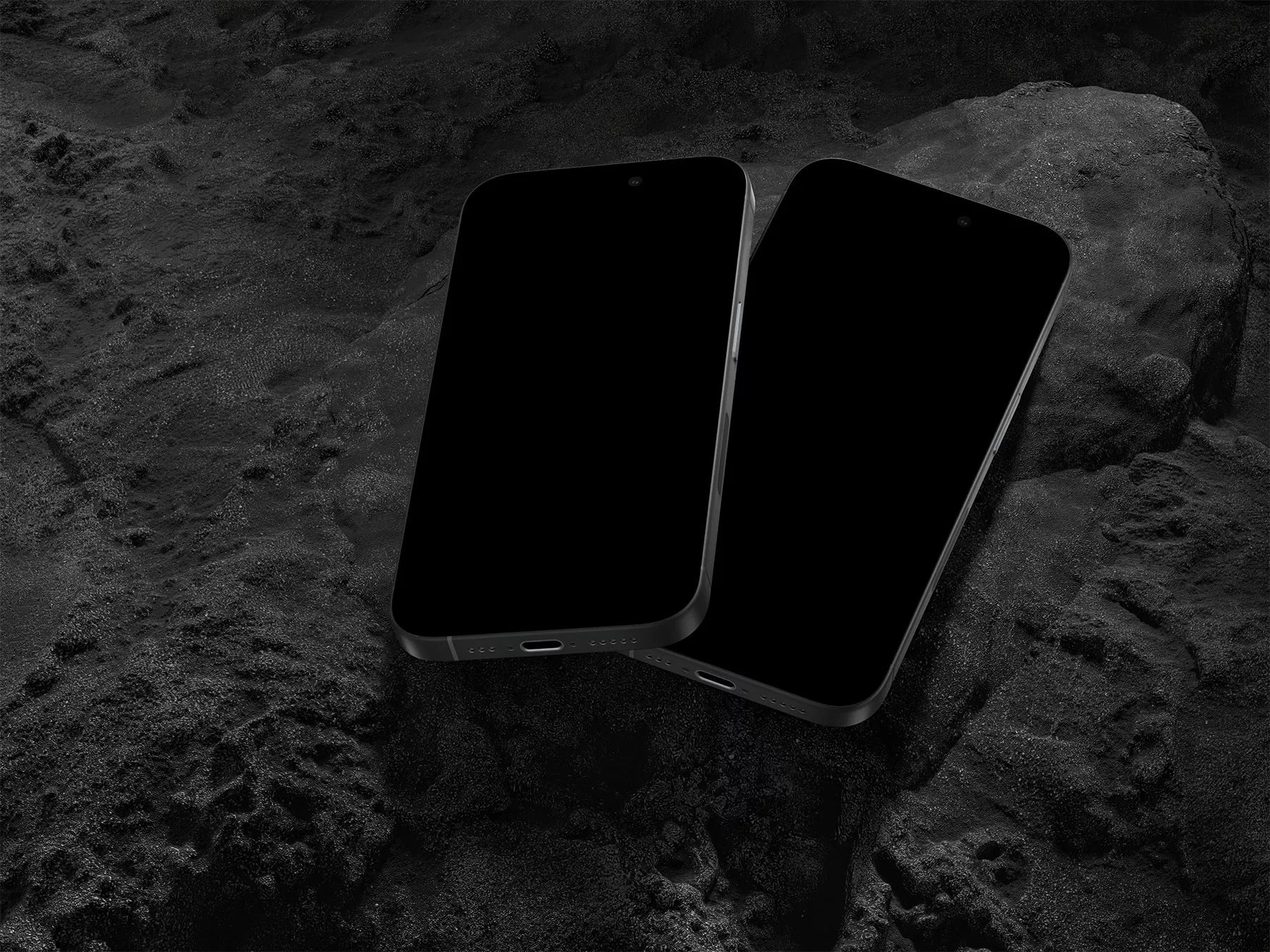 Free Phone Screen Mockup (2 Devices)