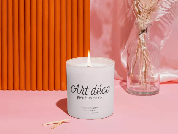Frosted Glass Candle Jar Mockup