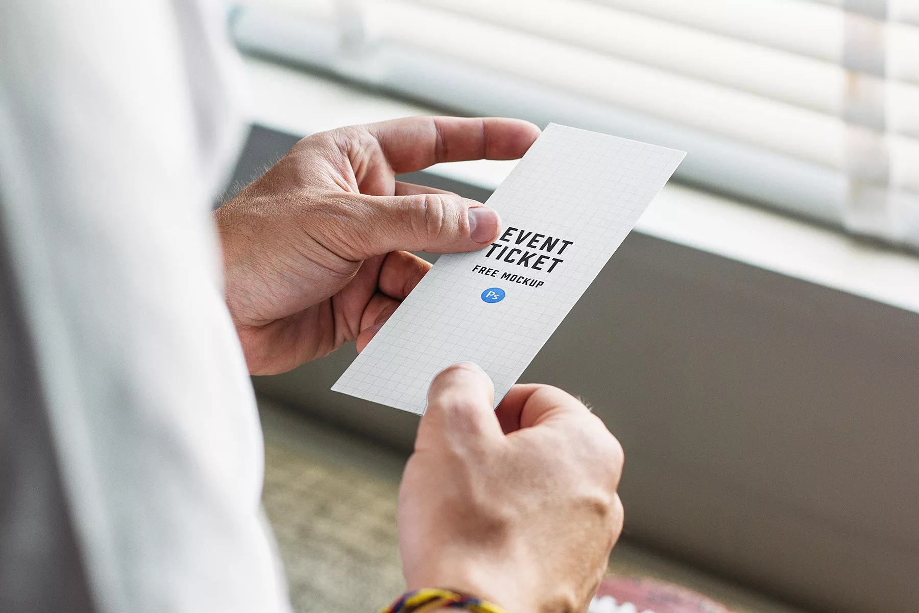 Hands Holding Event Ticket Mockup