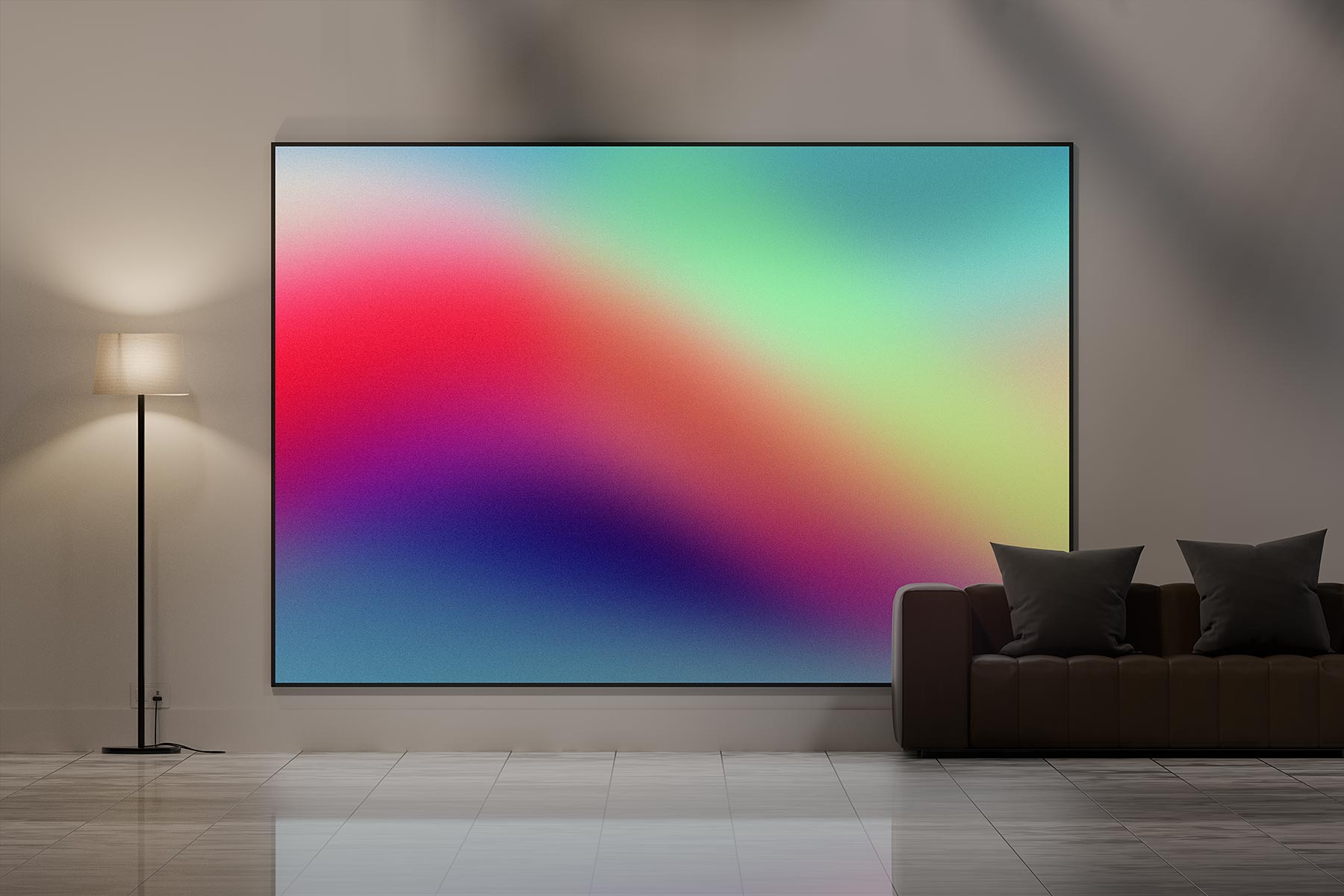 Interior Big Digital Screen Artwork Mockup