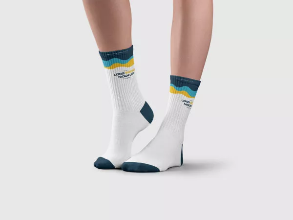 Long Socks Mockup in Minimalist Scene