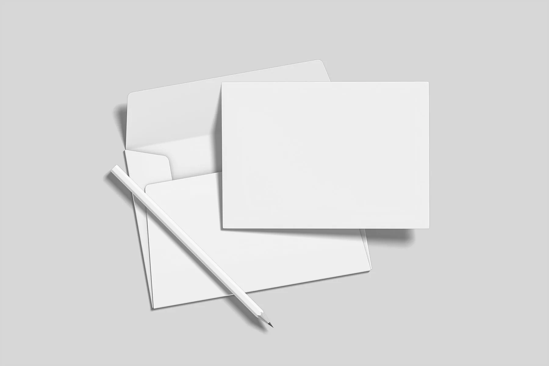 Postcard with Envelope PSD Mockups