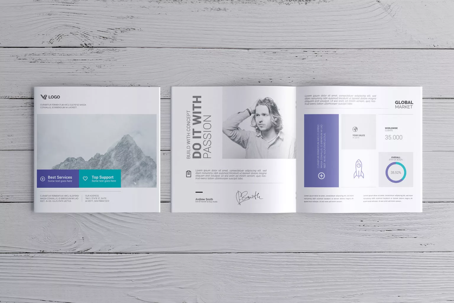 Square Brochure Catalog Mockups The Free Mockup