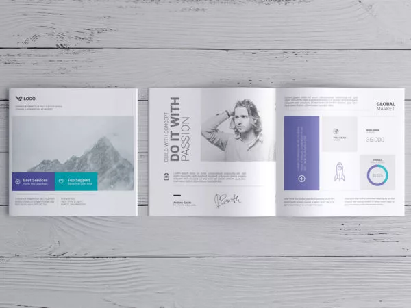 Square Brochure Catalog Mockups