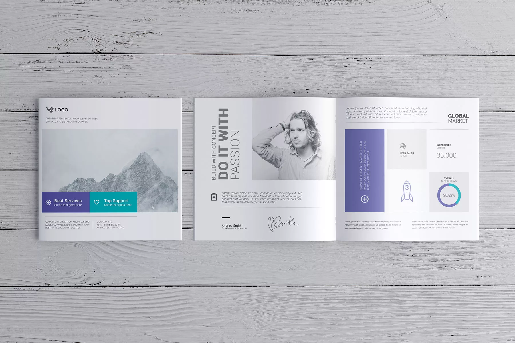 Square Brochure Catalog Free Mockups