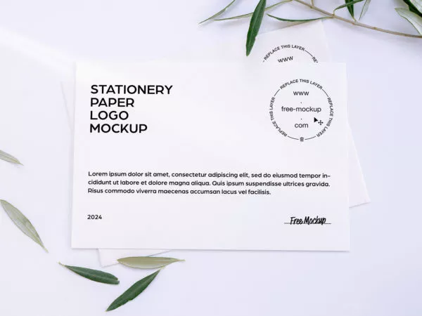 Stationery Paper Logo Mockup