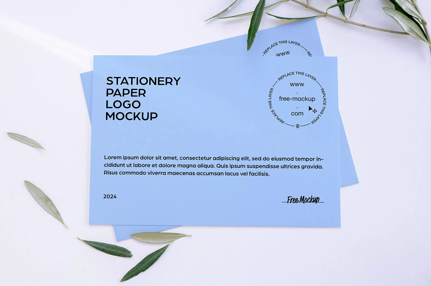 Stationery Paper Logo Mockup