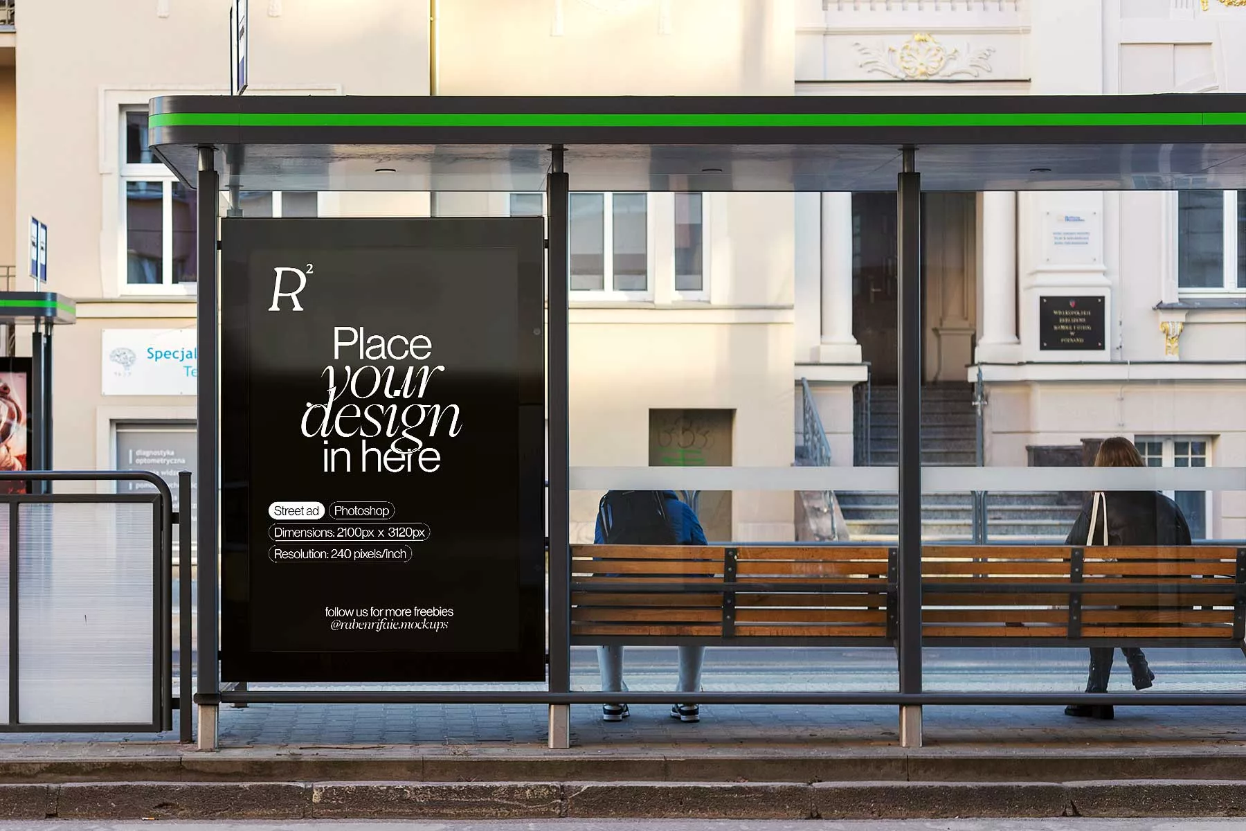 Street Ad/Bus Stop CLP Free Mockups