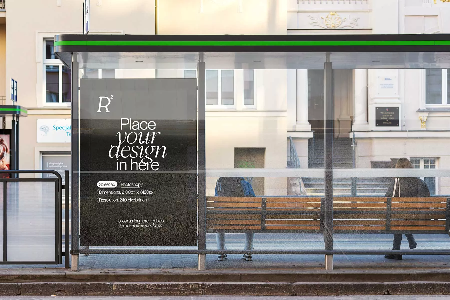 Street Ad/Bus Stop CLP Free Mockups