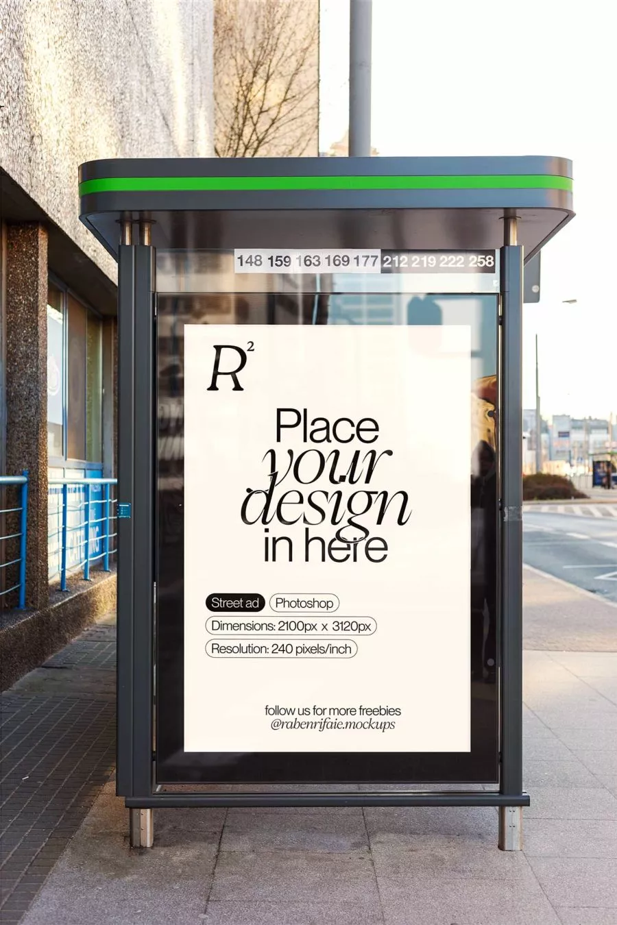Street Ad/Bus Stop CLP Free Mockups