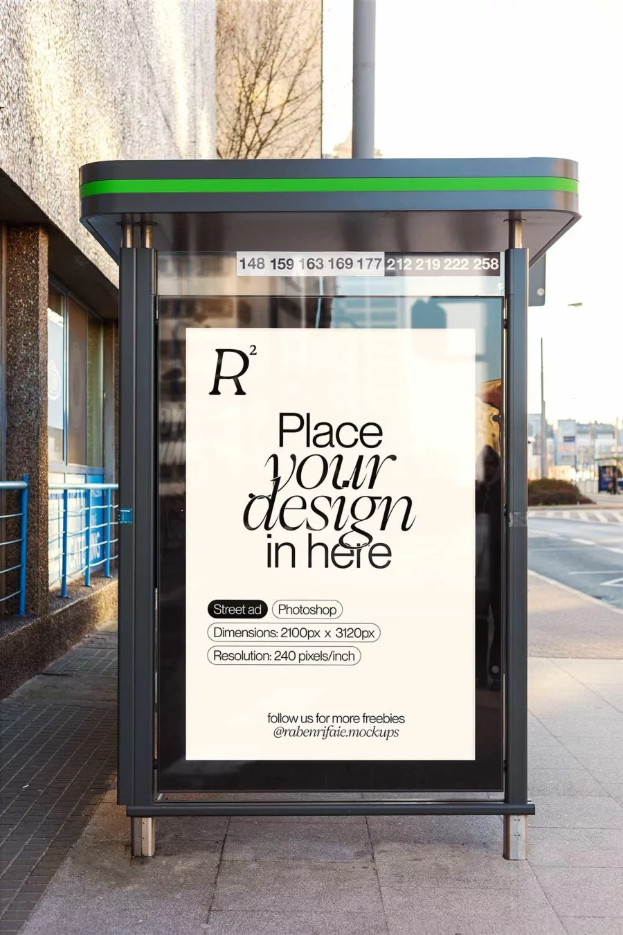 Street Ad/Bus Stop CLP Free Mockups