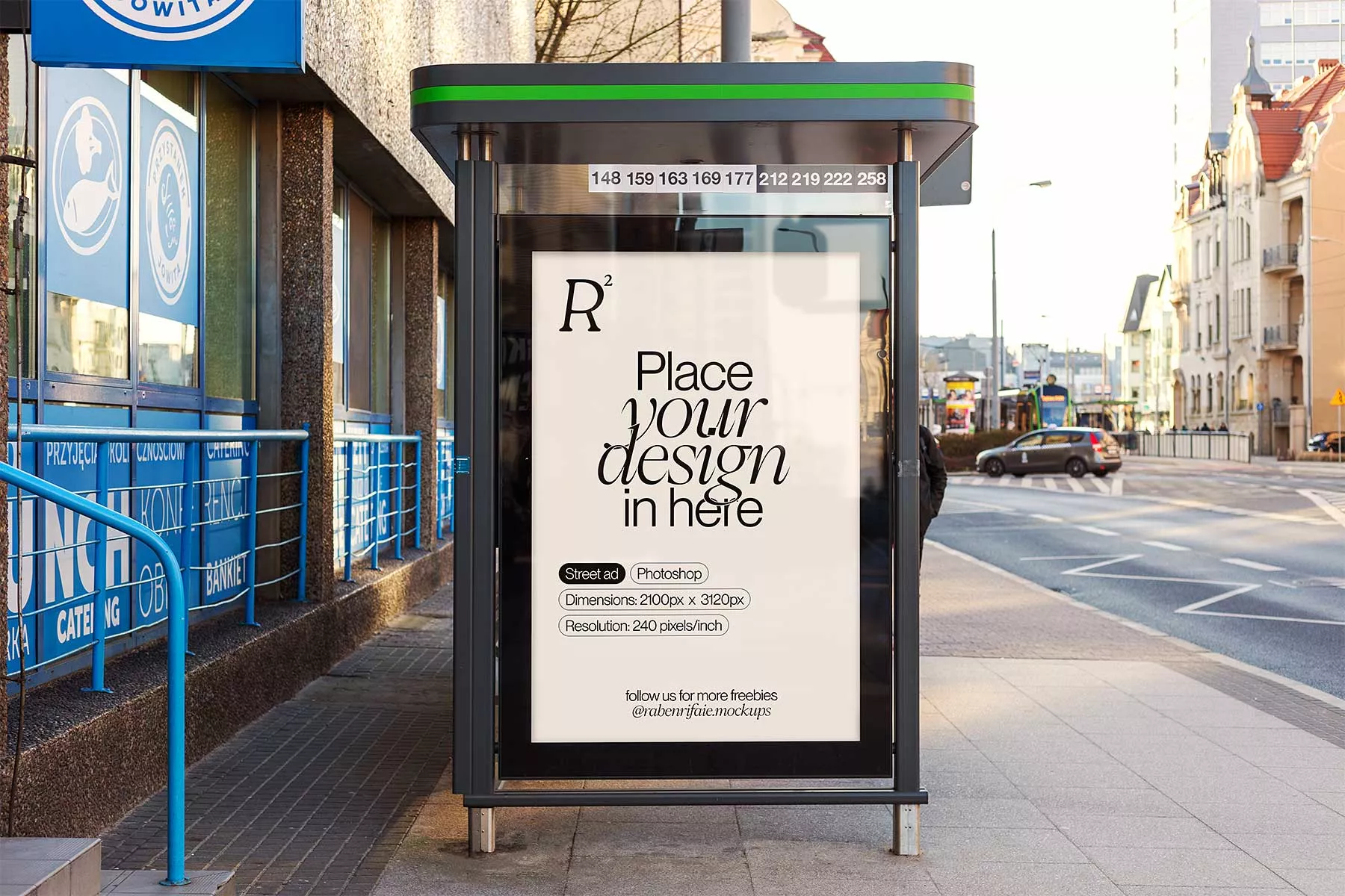 Street Ad/Bus Stop CLP Free Mockups