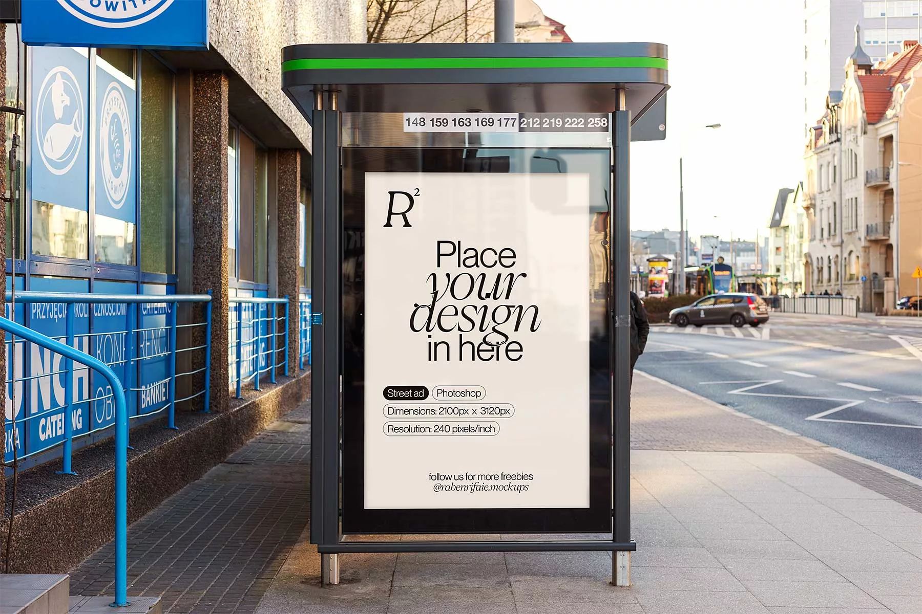 Street Ad/Bus Stop CLP Free Mockups