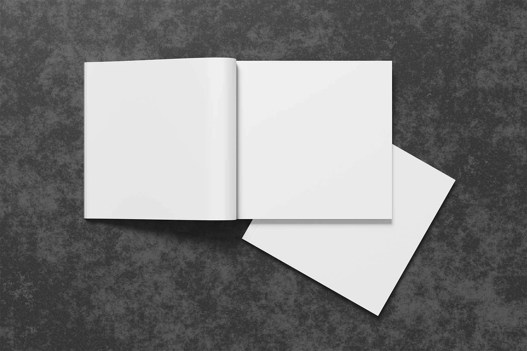 Top View Square Magazine Free Mockup