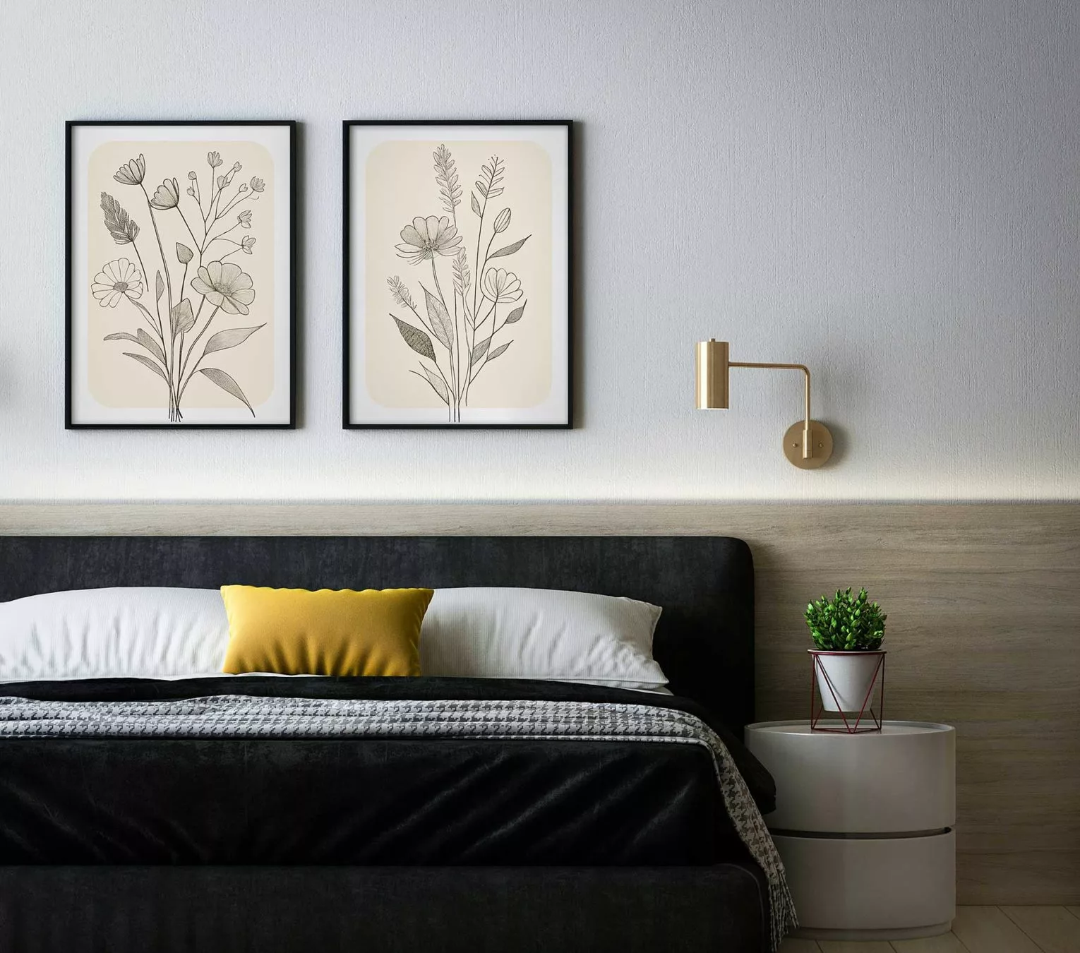 Two Posters Free Mockups in Bedroom