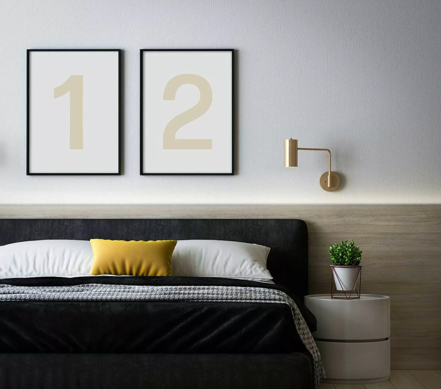 Two Posters Free Mockups in Bedroom