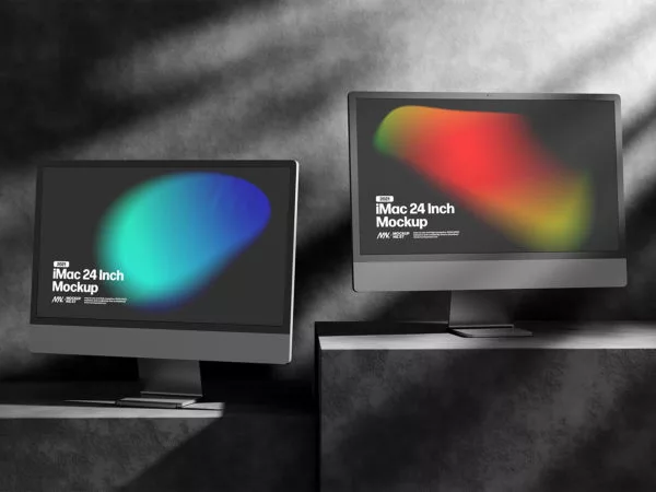 iMac Mockups Dark Scenes