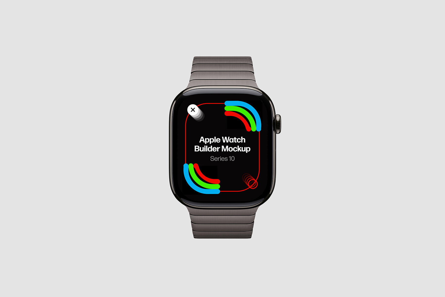 Apple Watch Builder Mockup. Titanium & Aluminum Cases + 13 Bands