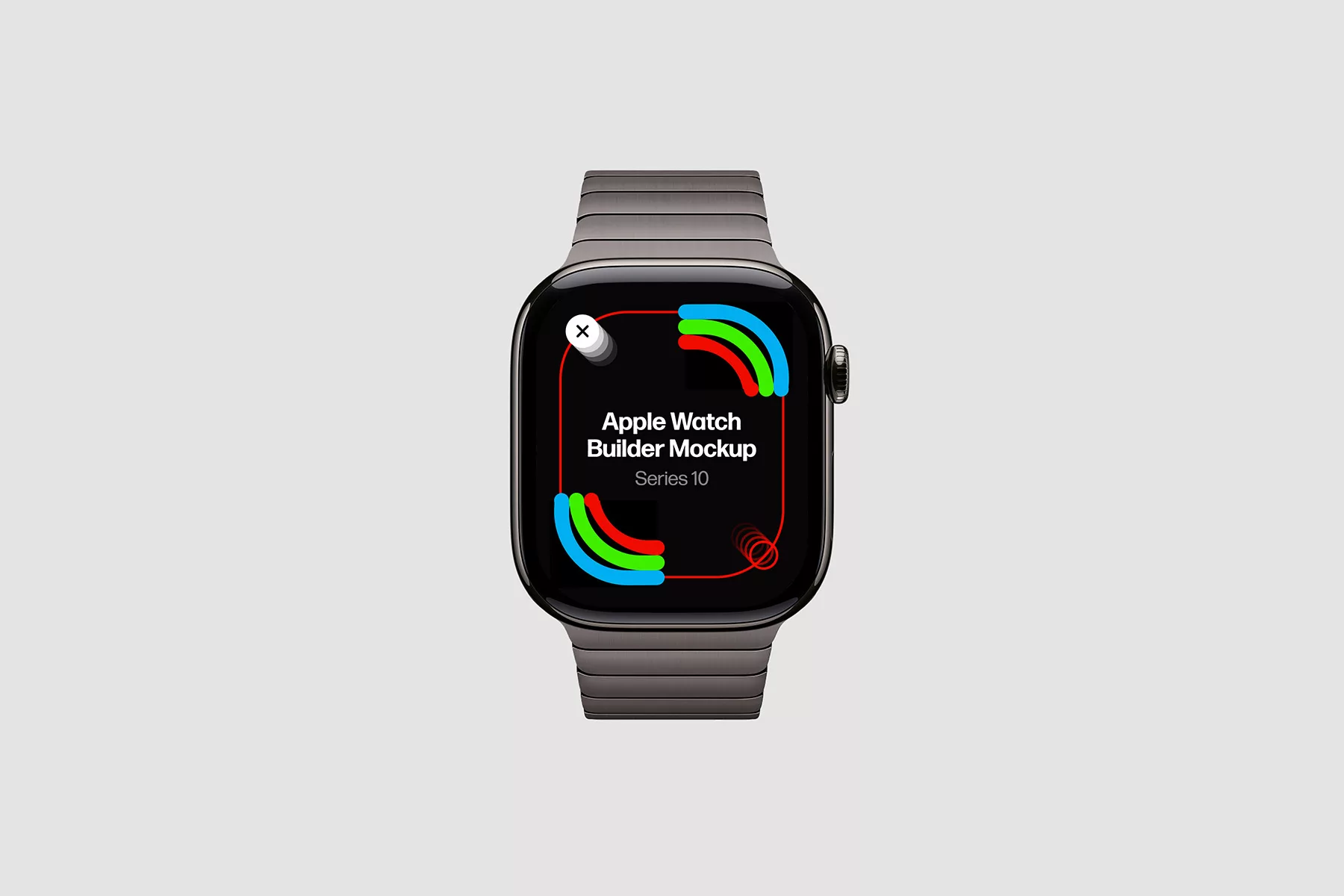 Apple Watch Builder Mockup. Titanium & Aluminum Cases + 13 Bands