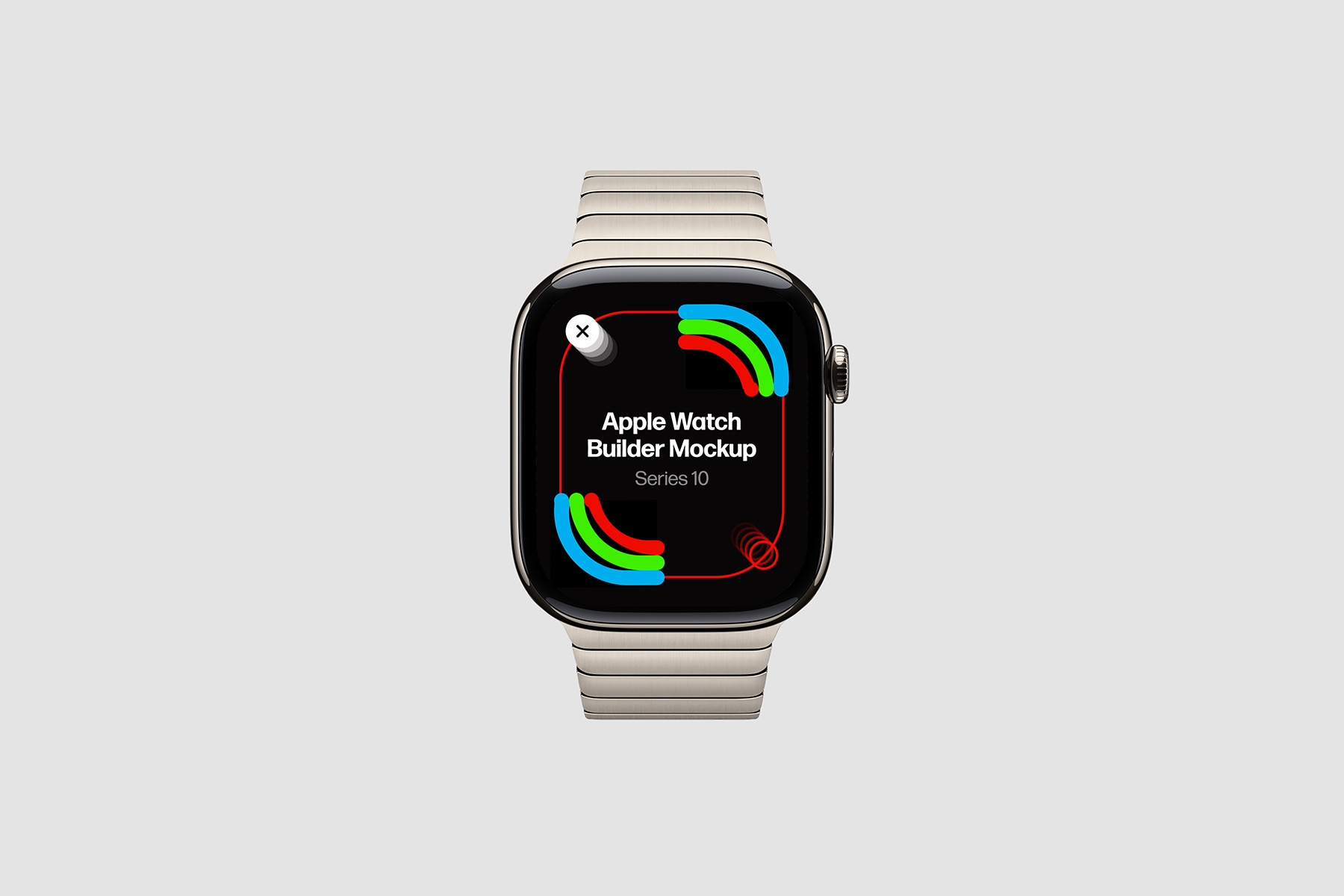 Apple Watch Builder Mockup. Titanium & Aluminum Cases + 13 Bands