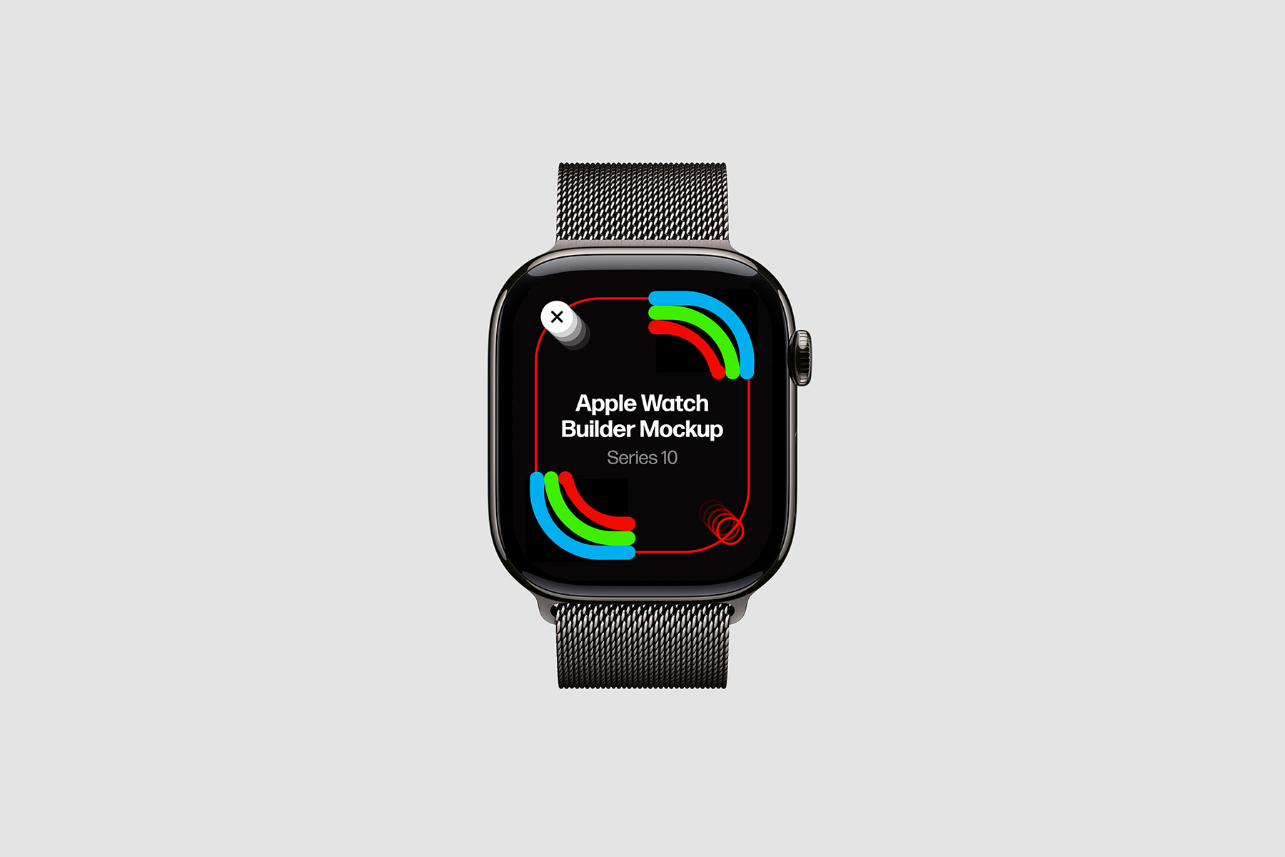 Apple Watch Builder Mockup. Titanium & Aluminum Cases + 13 Bands