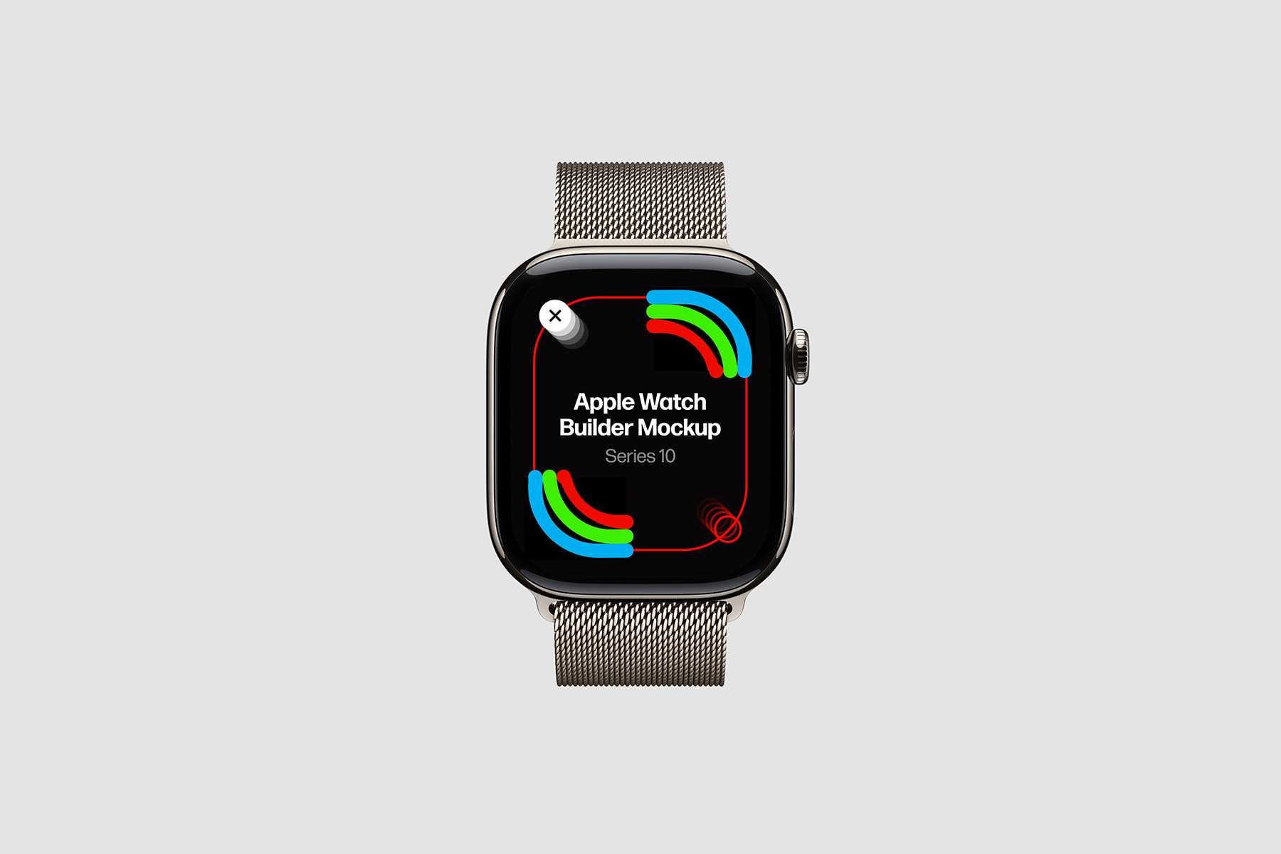 Apple Watch Builder Mockup. Titanium & Aluminum Cases + 13 Bands