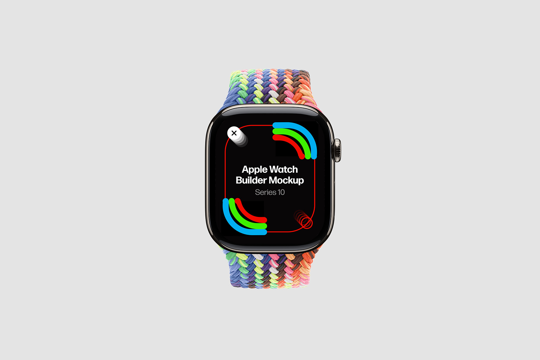 Apple Watch Builder Mockup. Titanium & Aluminum Cases + 13 Bands