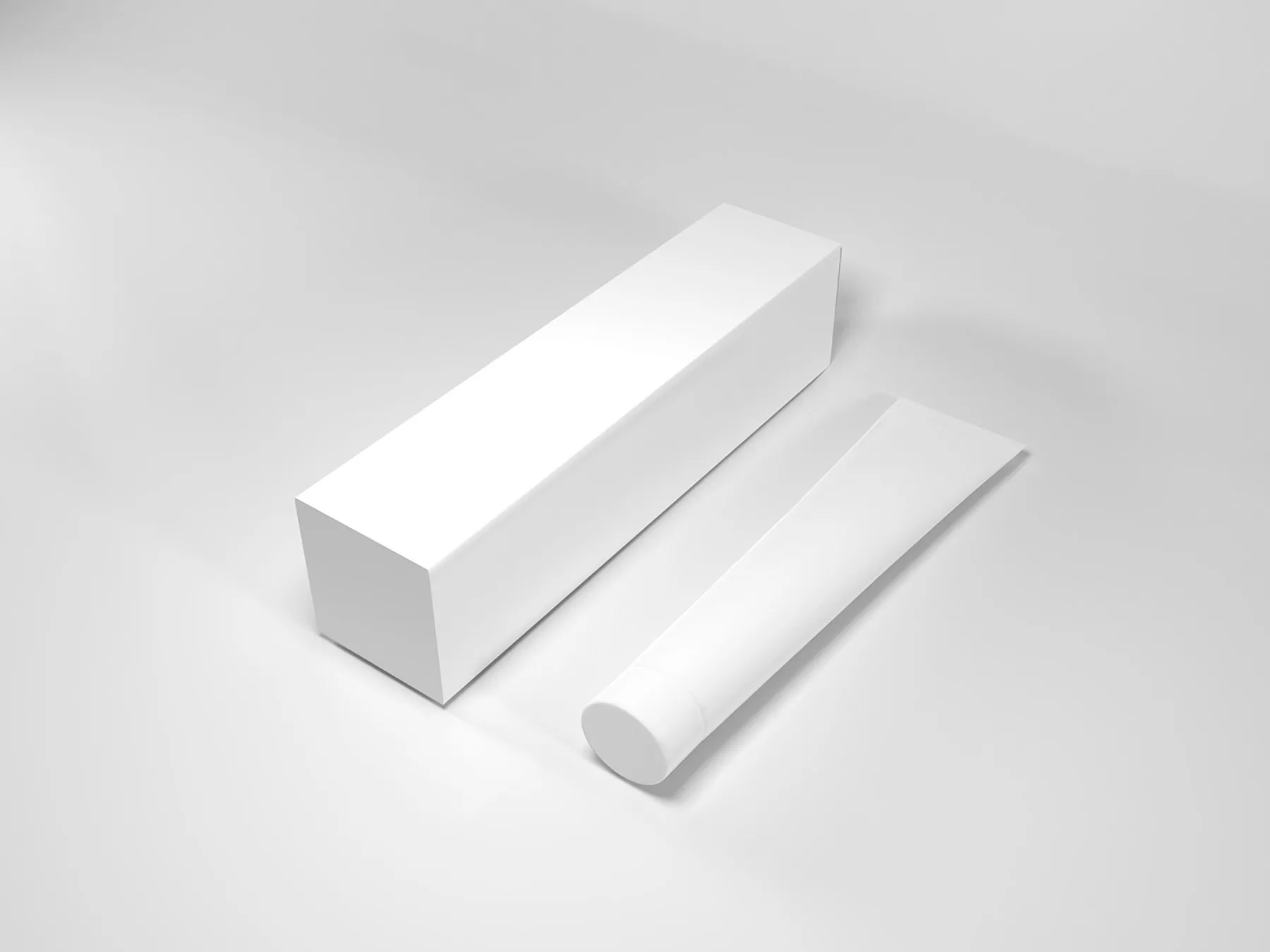 Branding Toothpaste Tube & Box Packaging Mockup