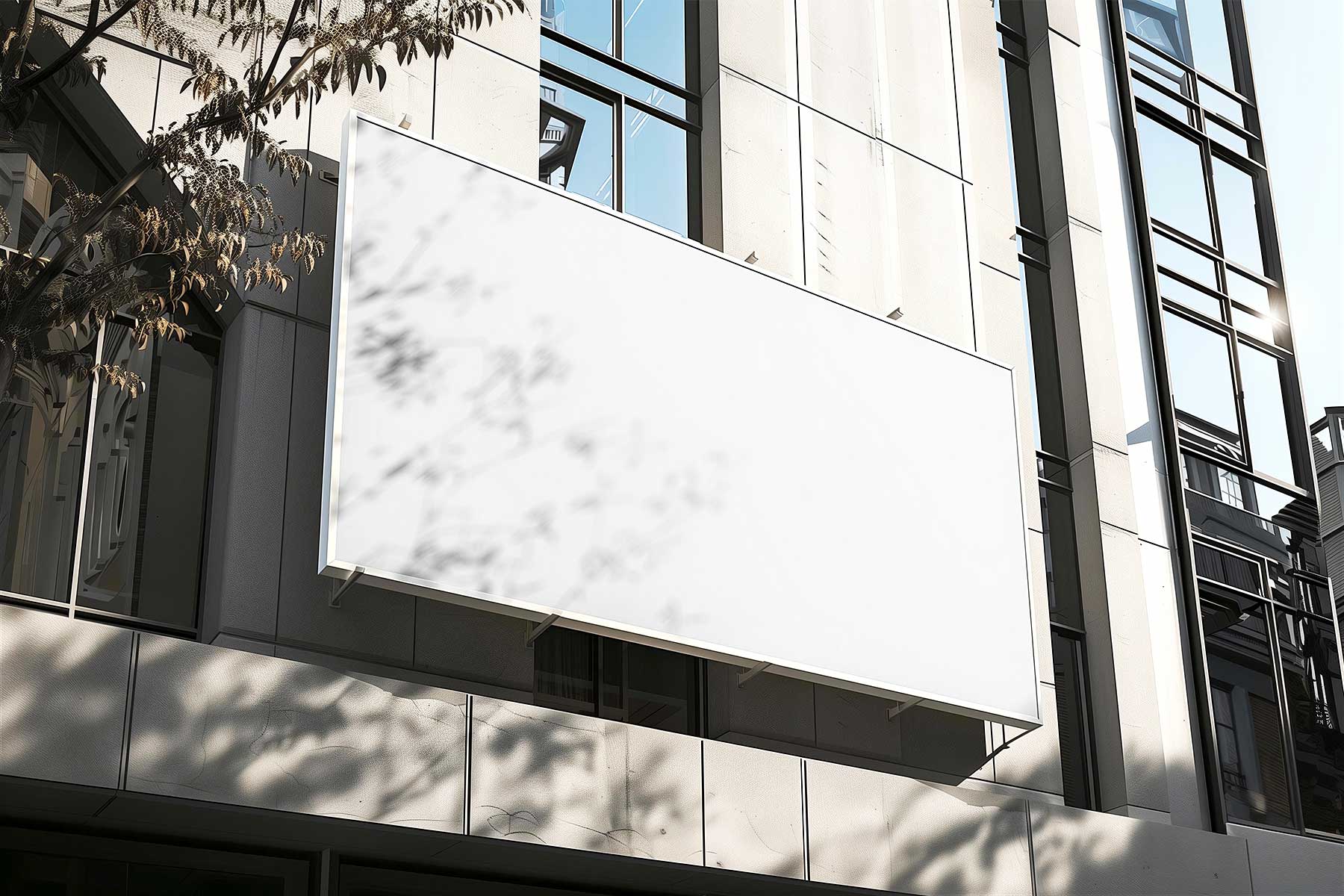 Building Facade Billboard Mockup (Free PSD)