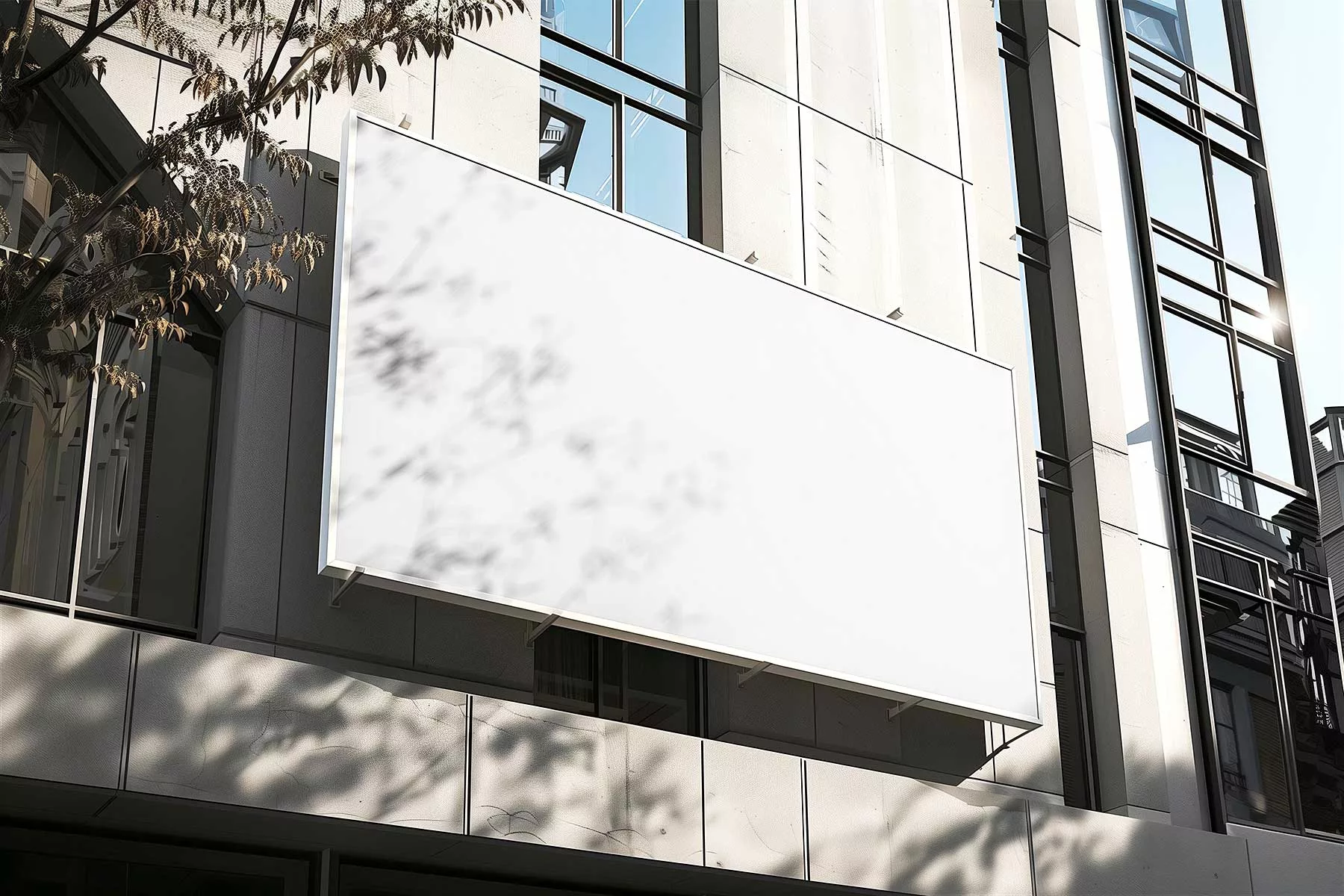 Building Facade Billboard Mockup (Free PSD)