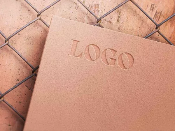 Debossed Logo Mockup on Paper Texture