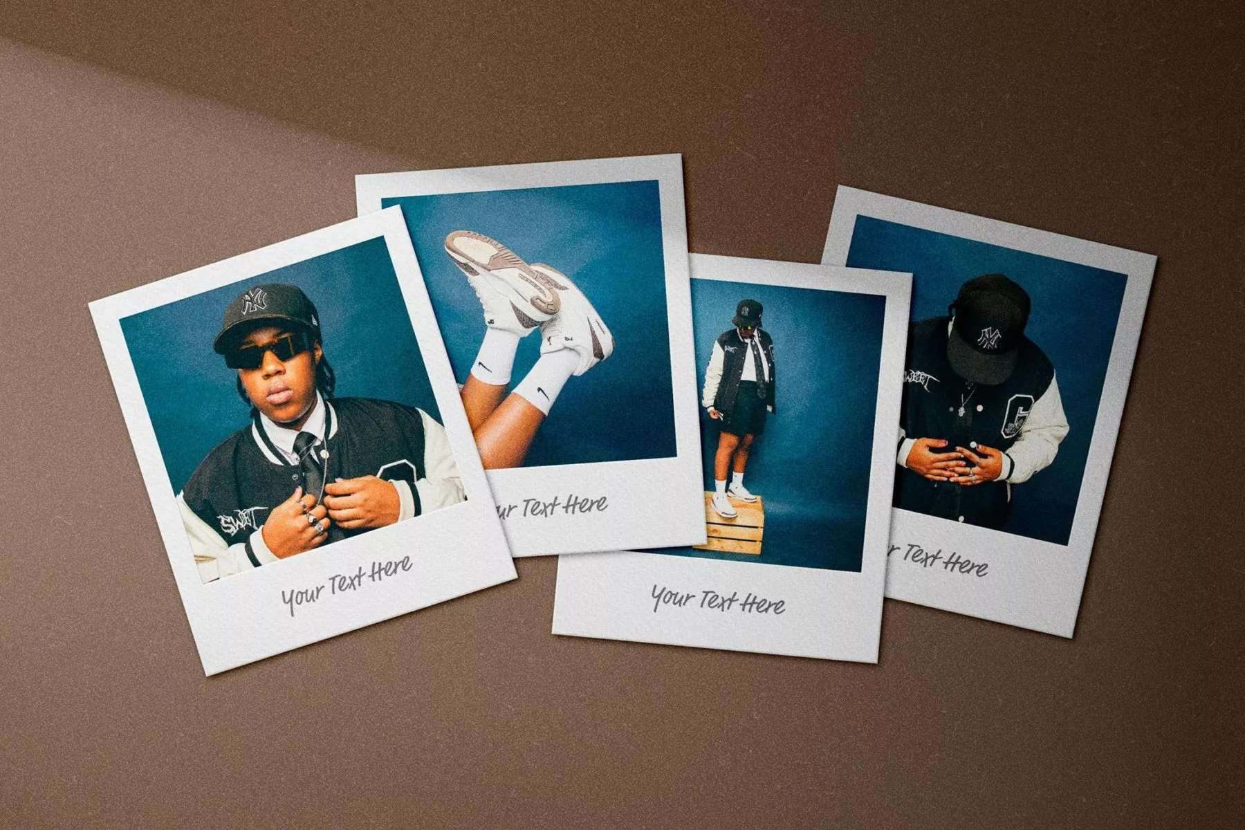Free Polaroid Mockup Showcasing 4 Photos