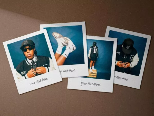 Polaroid Mockup Showcasing 4 Photos
