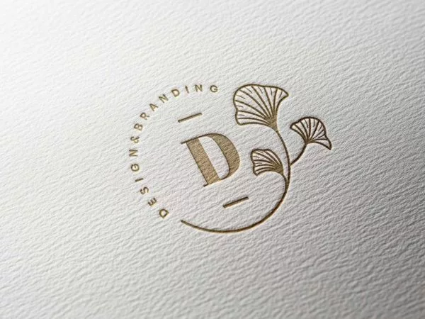 Gold Foil Paper Logo Mockup