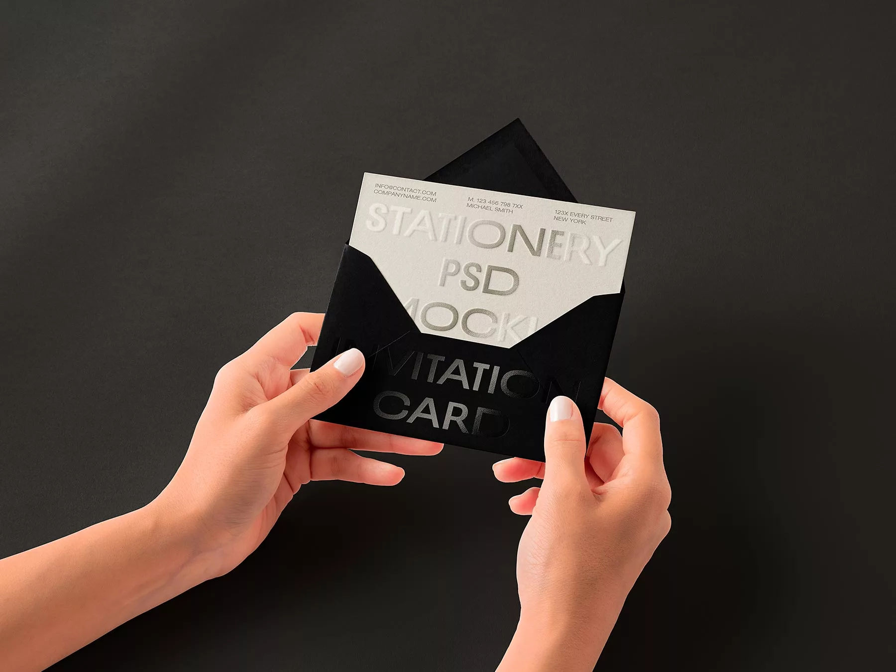 Invitation Card and Envelope Free Mockups
