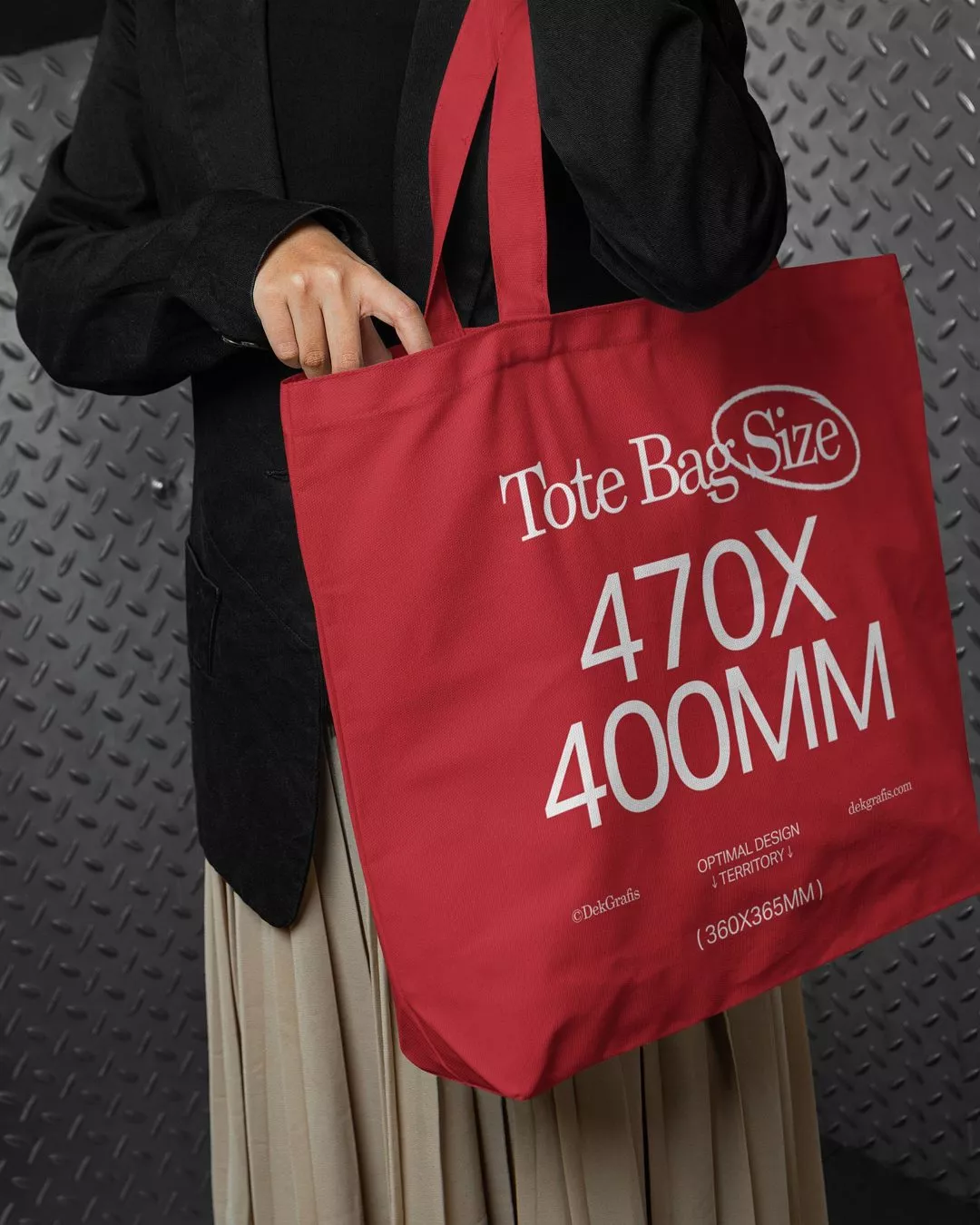 Mockup Showing Woman with Tote Bag