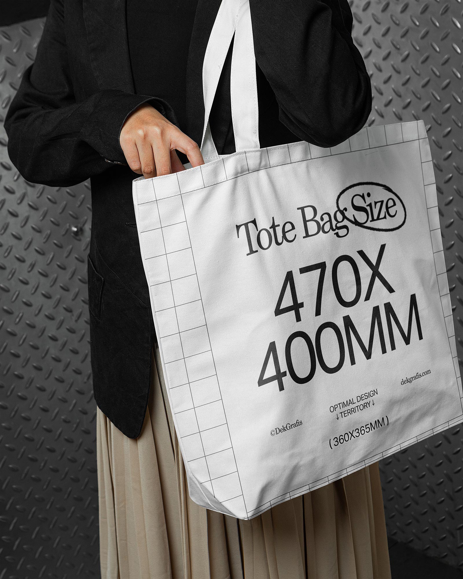 Mockup Showing Woman with Tote Bag