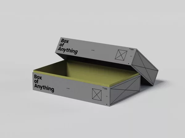 Paper Box With Lid Mockup