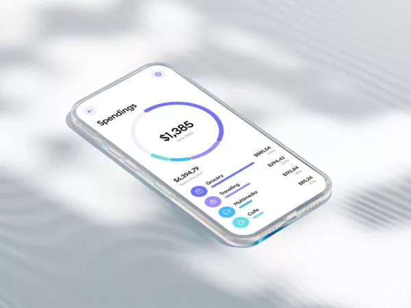 Stylized Glass Phone Mockup (PSD & Figma)