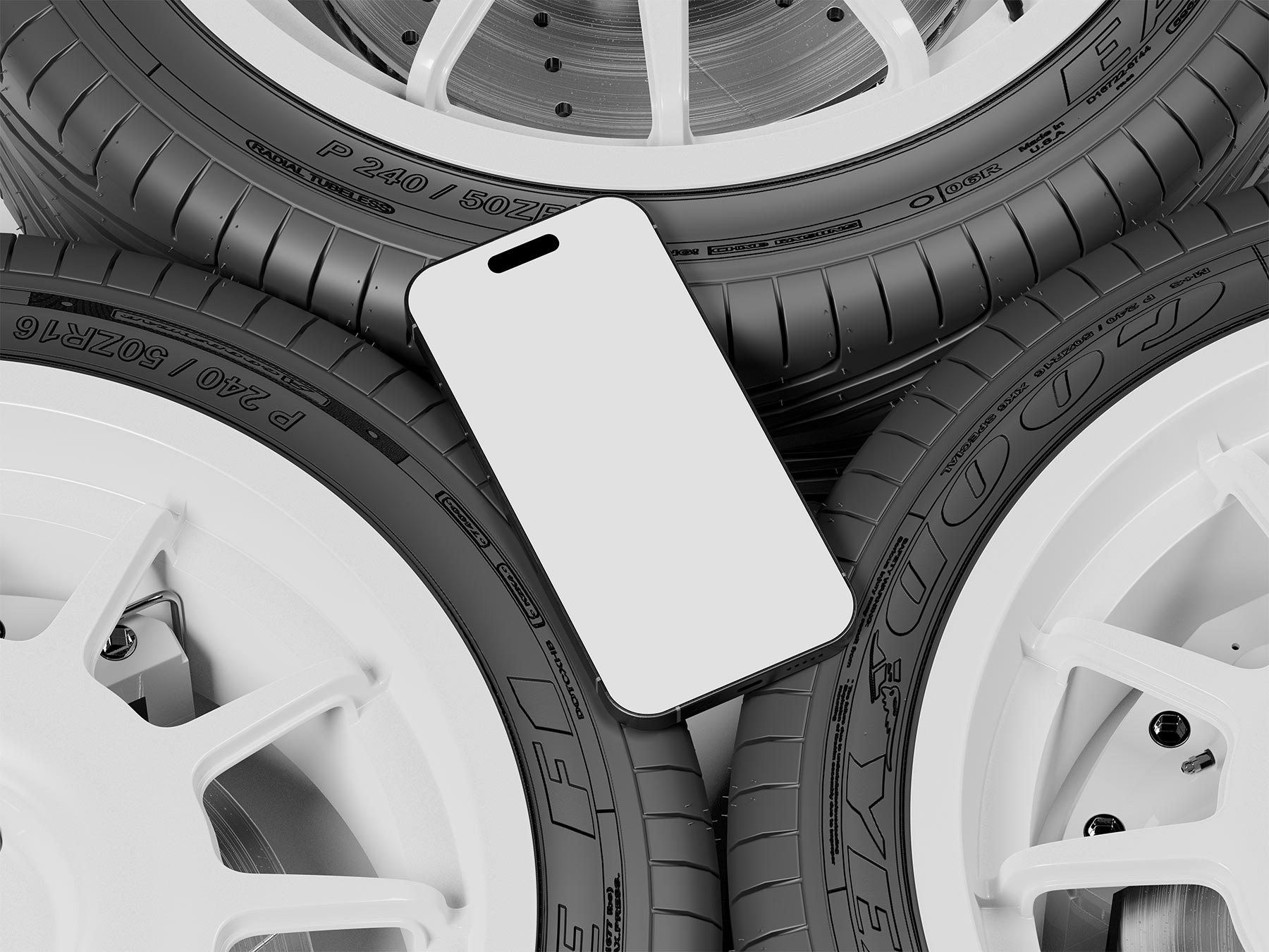 iPhone 15 Pro Mockup Car Repair Service Presentation