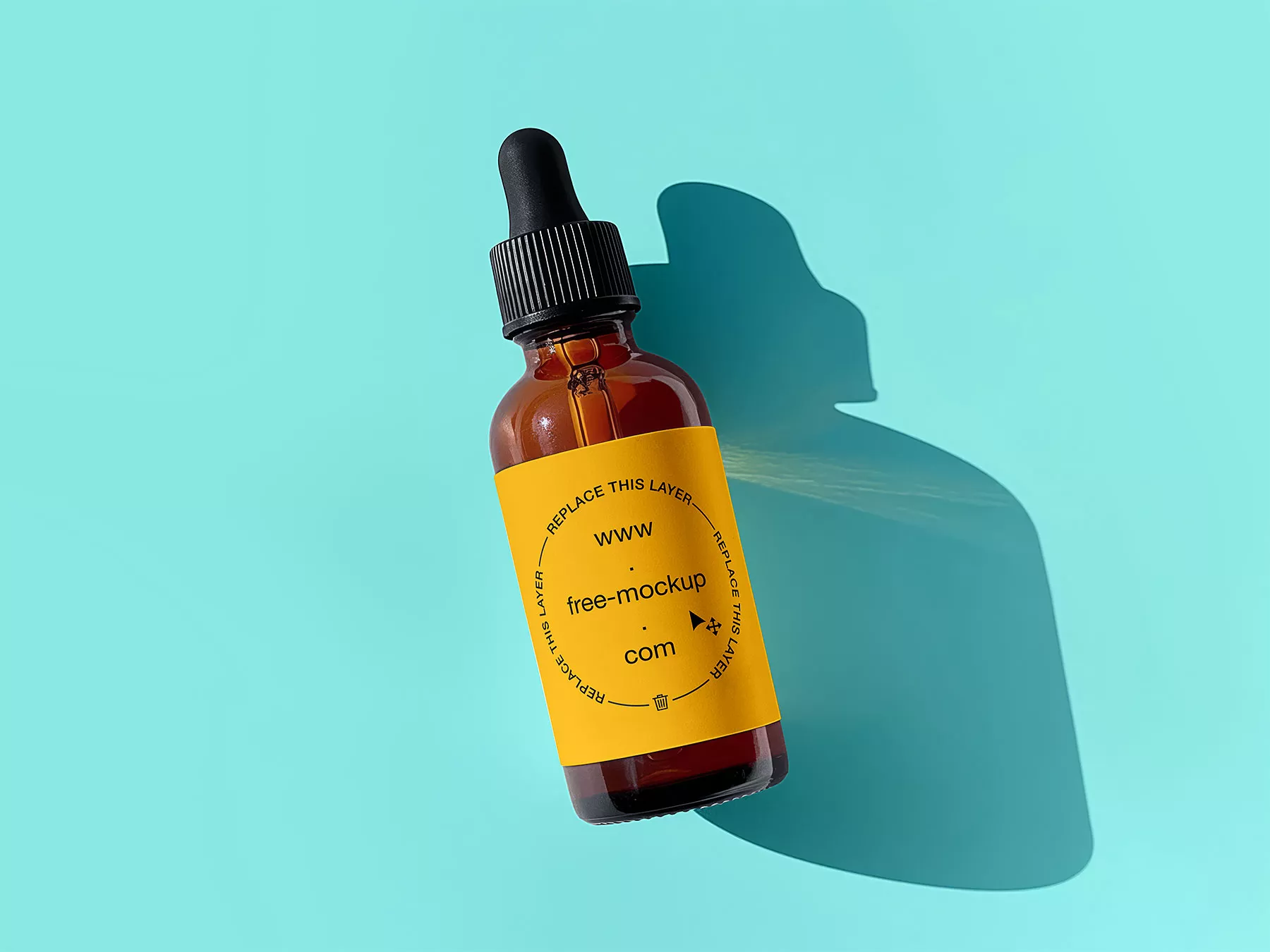 Free Amber Dropper Bottle Mockup