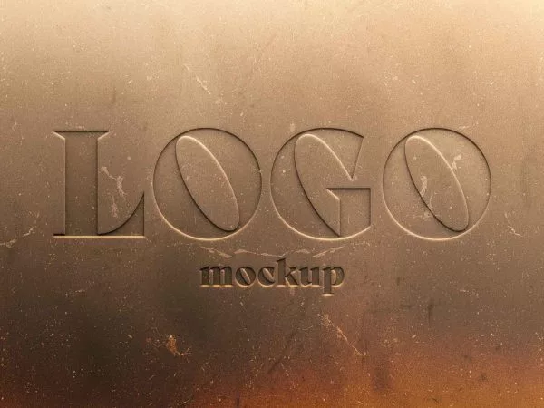 Debossed Text Logo Mockup