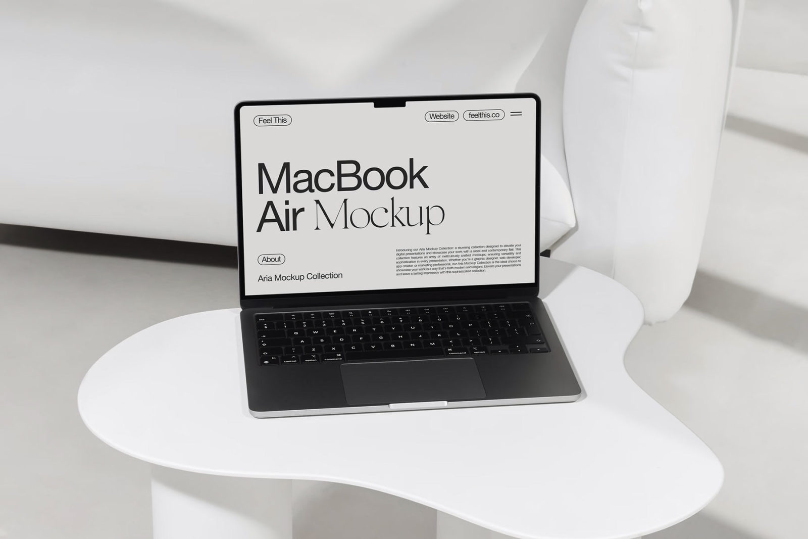 MacBook Air Mockup in a Light Interior