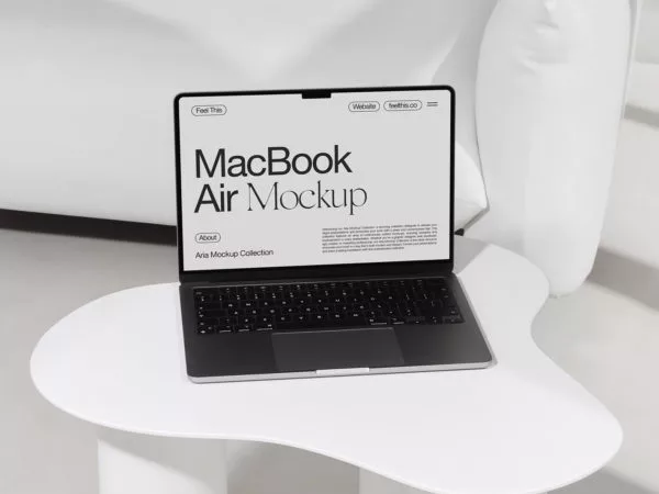 MacBook Air Mockup in a Light Interior