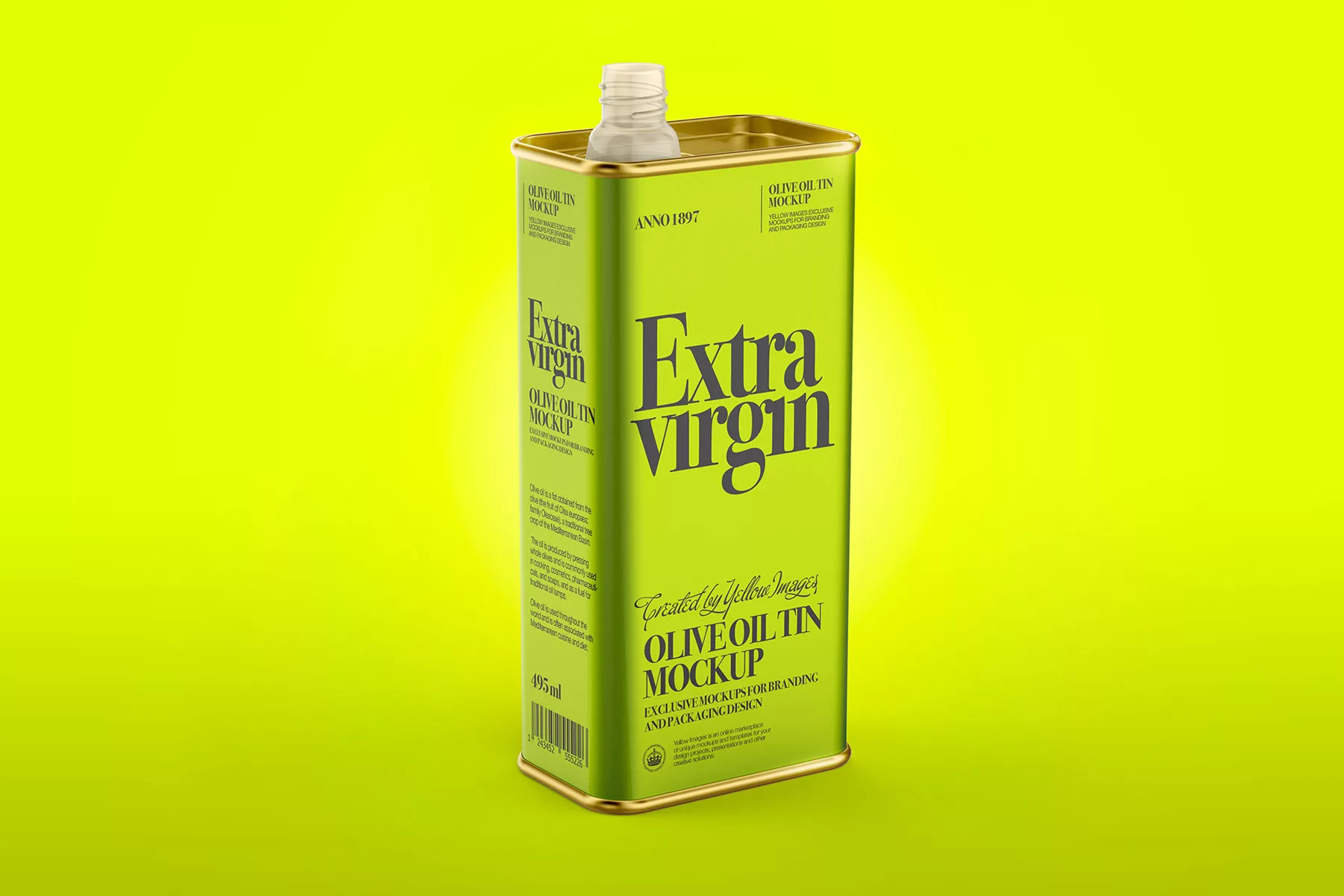 Free Olive Oil Tin Can Mockup