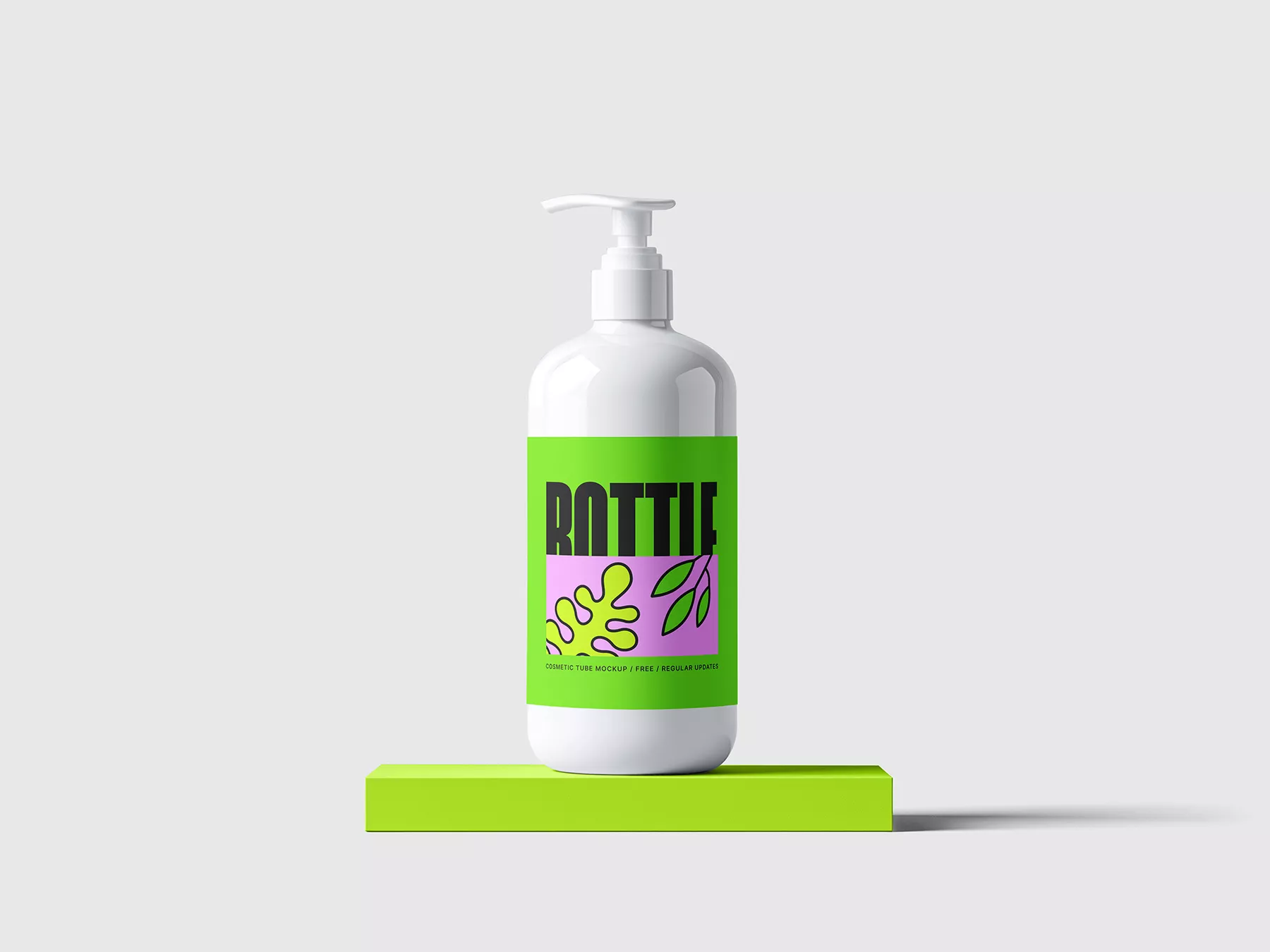 Free Pump Bottle Mockup Cosmetic Packaging