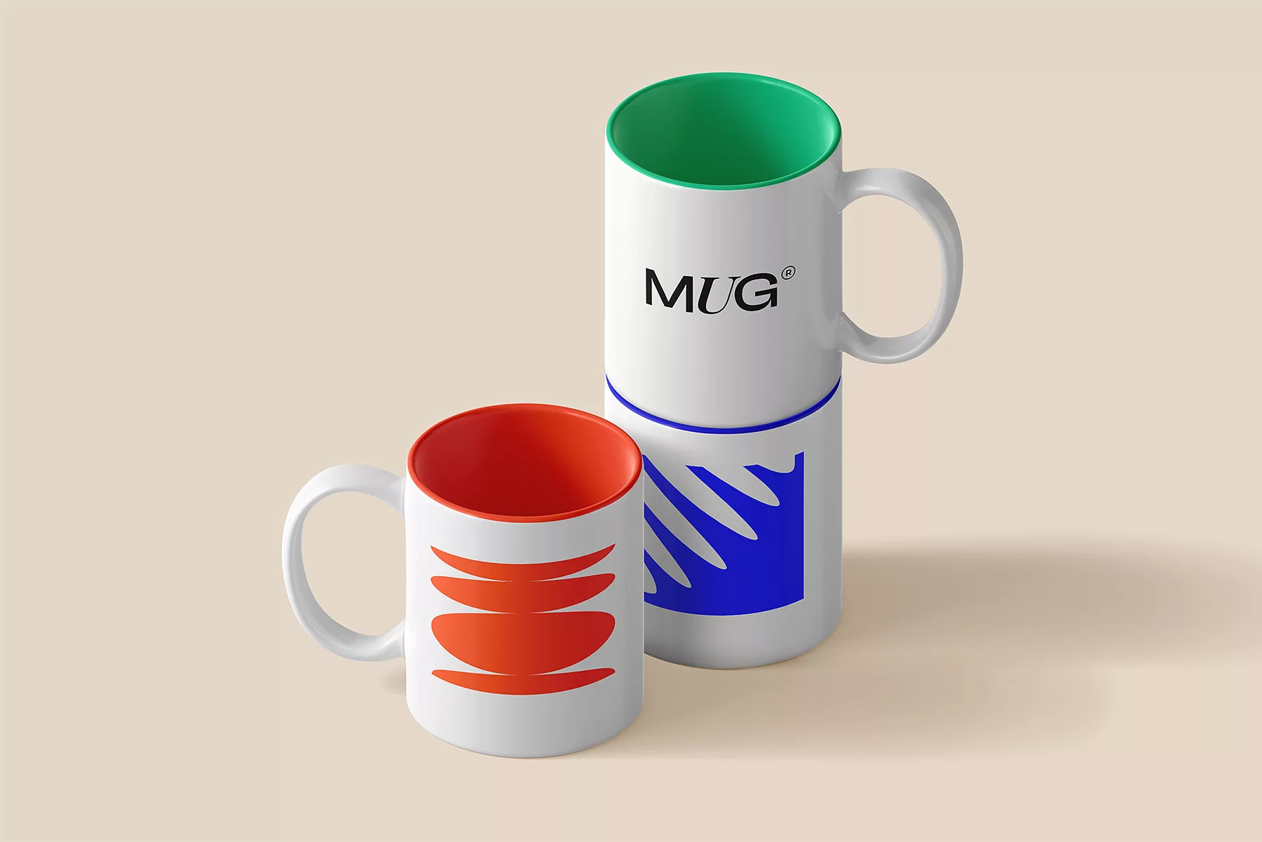 Mug Free PSD Mockups Isometric Scene