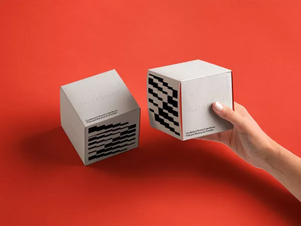 Two Square Boxes Free Mockup Scene