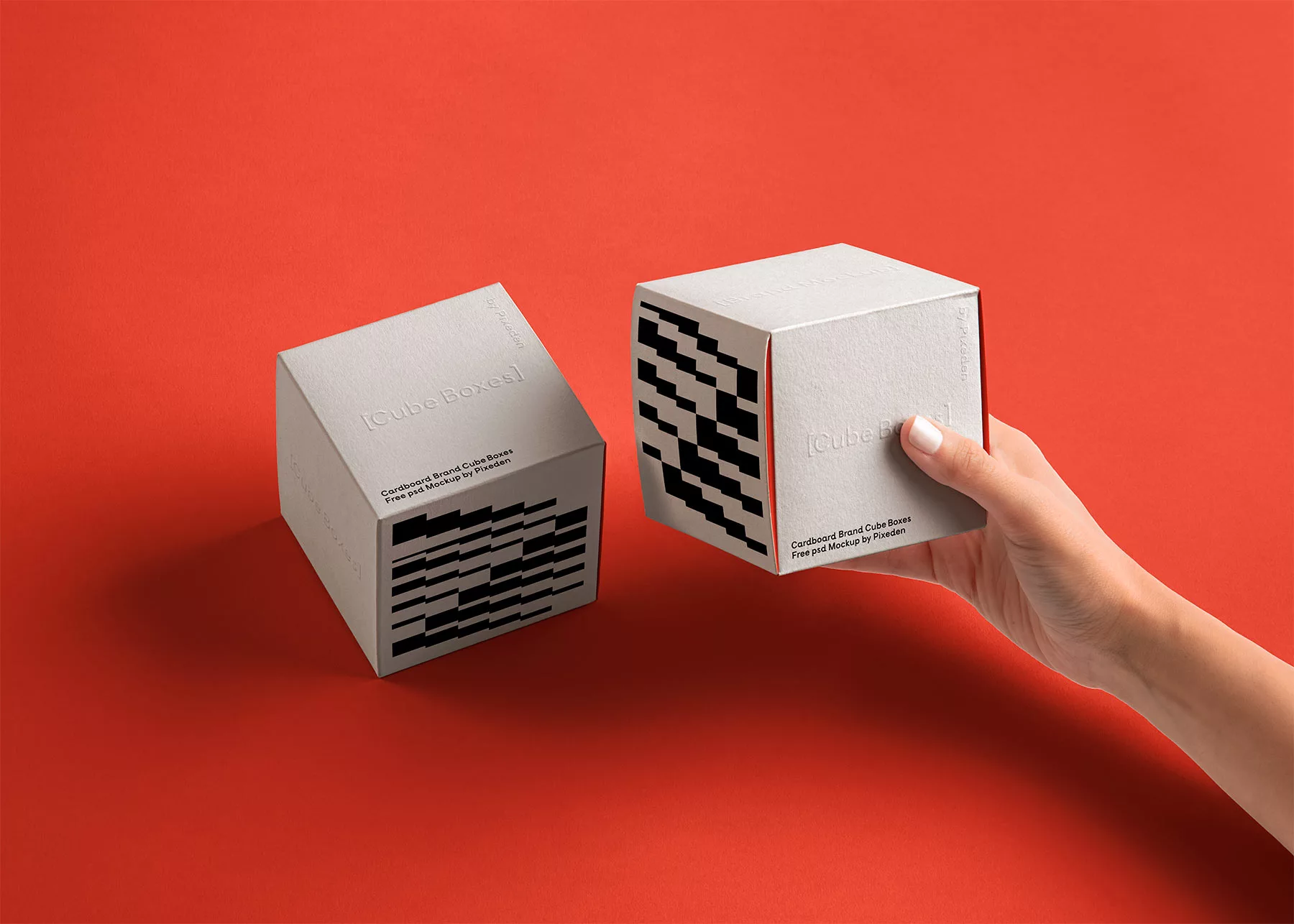 Two Square Boxes Free Mockup Scene