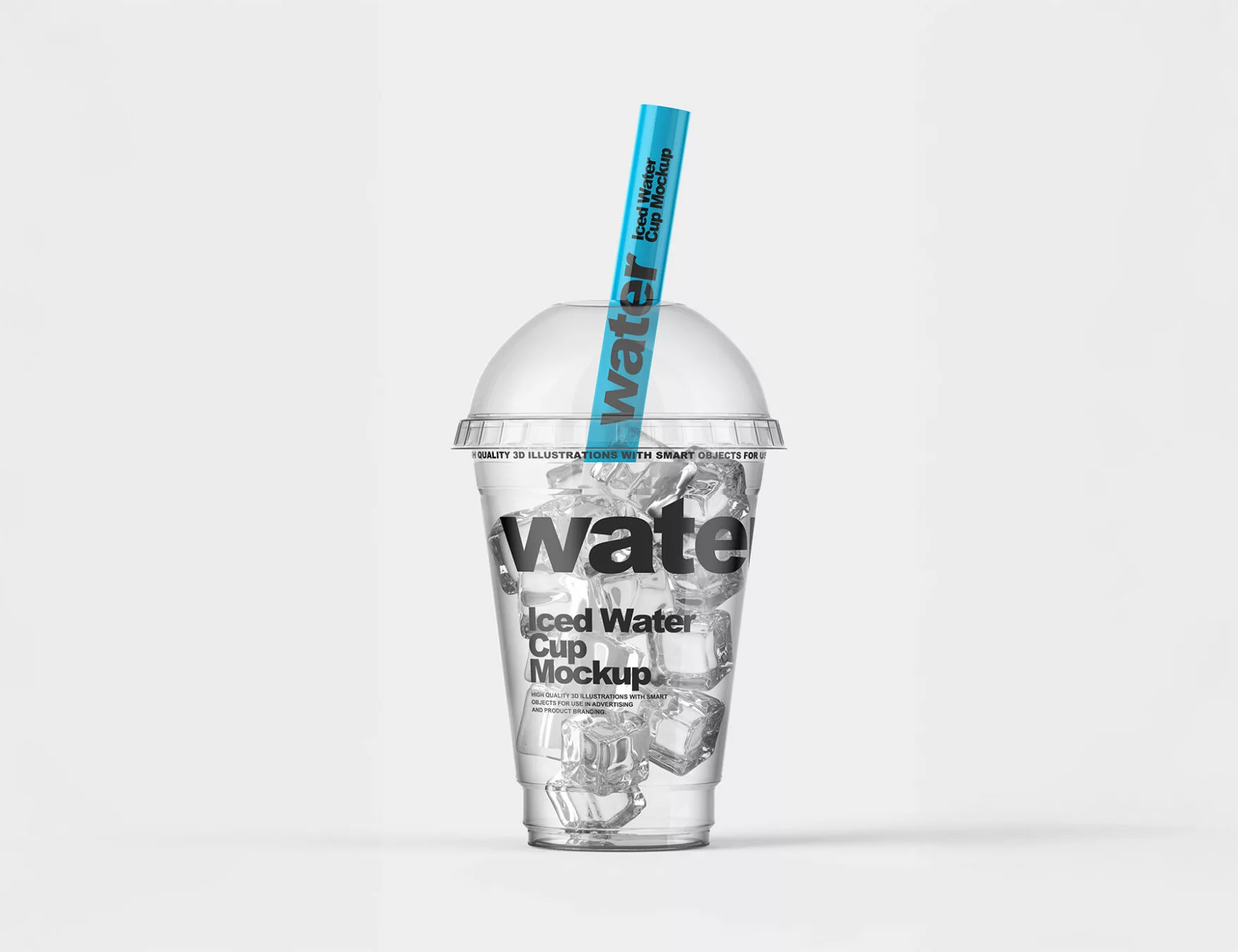 Iced Juice Clear Plastic Cup Mockup